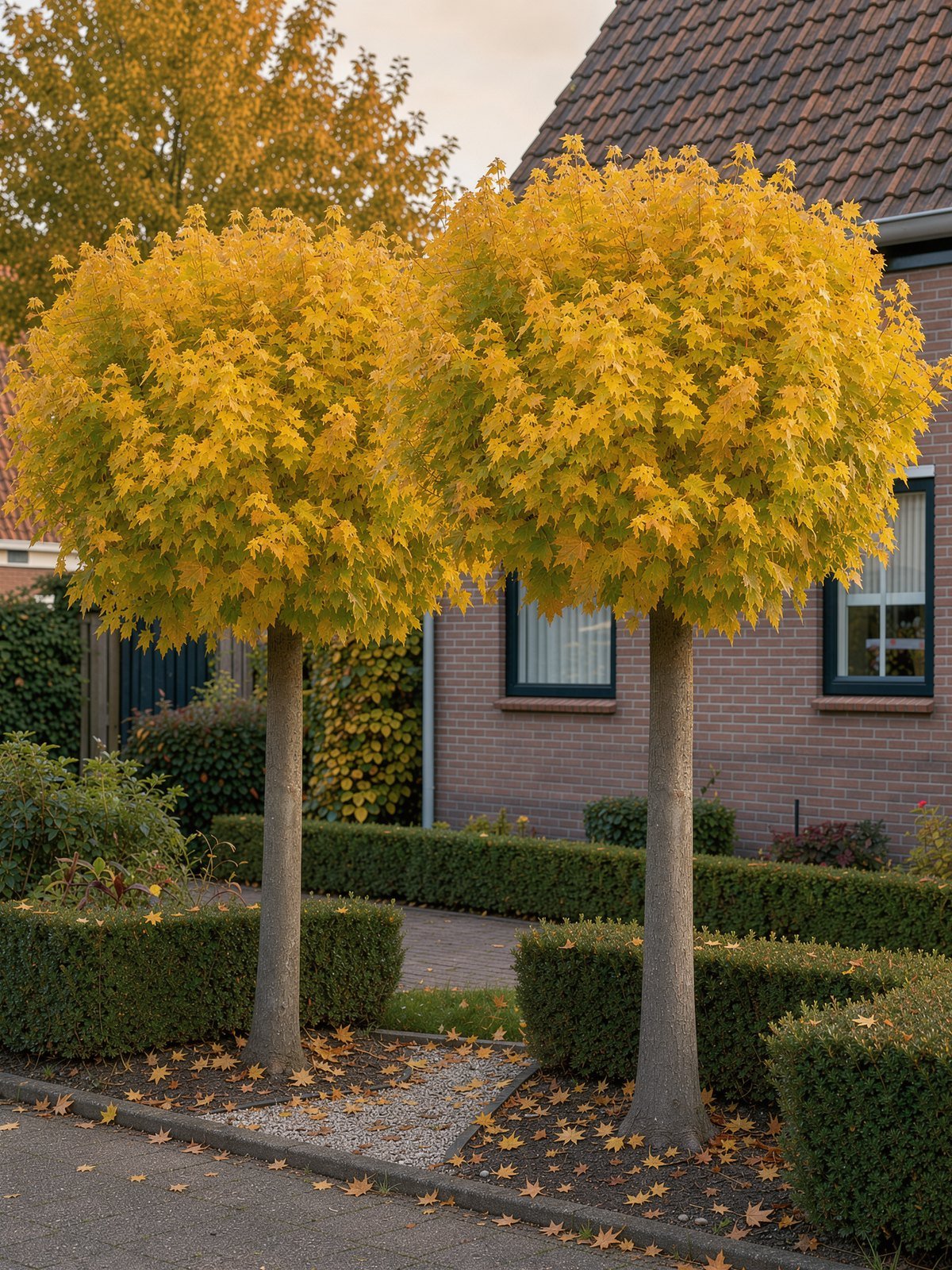 Bolesdoorn (Acer platanoides 'Globosum') in een tuin