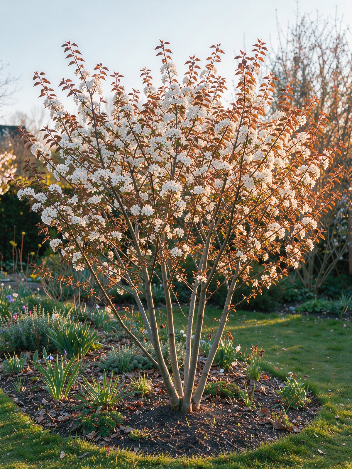 Krentenboompje (Amelanchier lamarckii) in een tuin