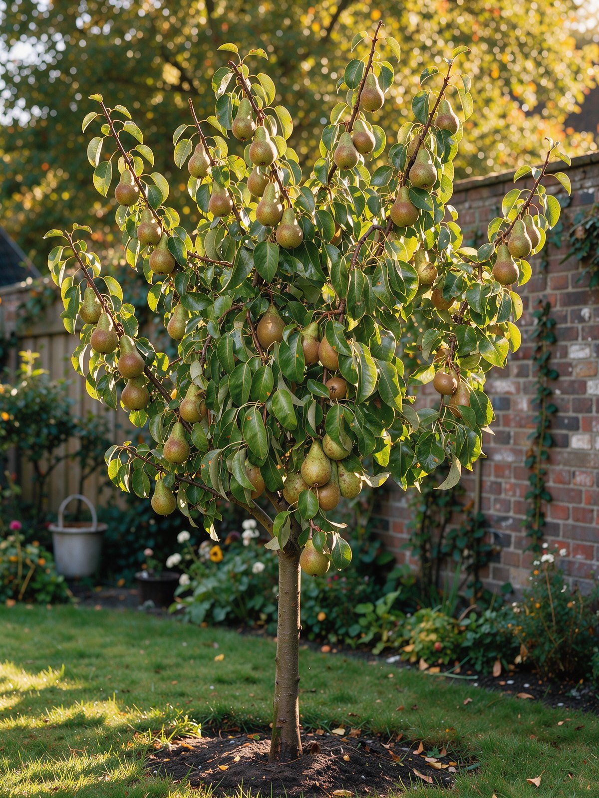Peer 'Conference' (Pyrus communis 'Conference') in een tuin
