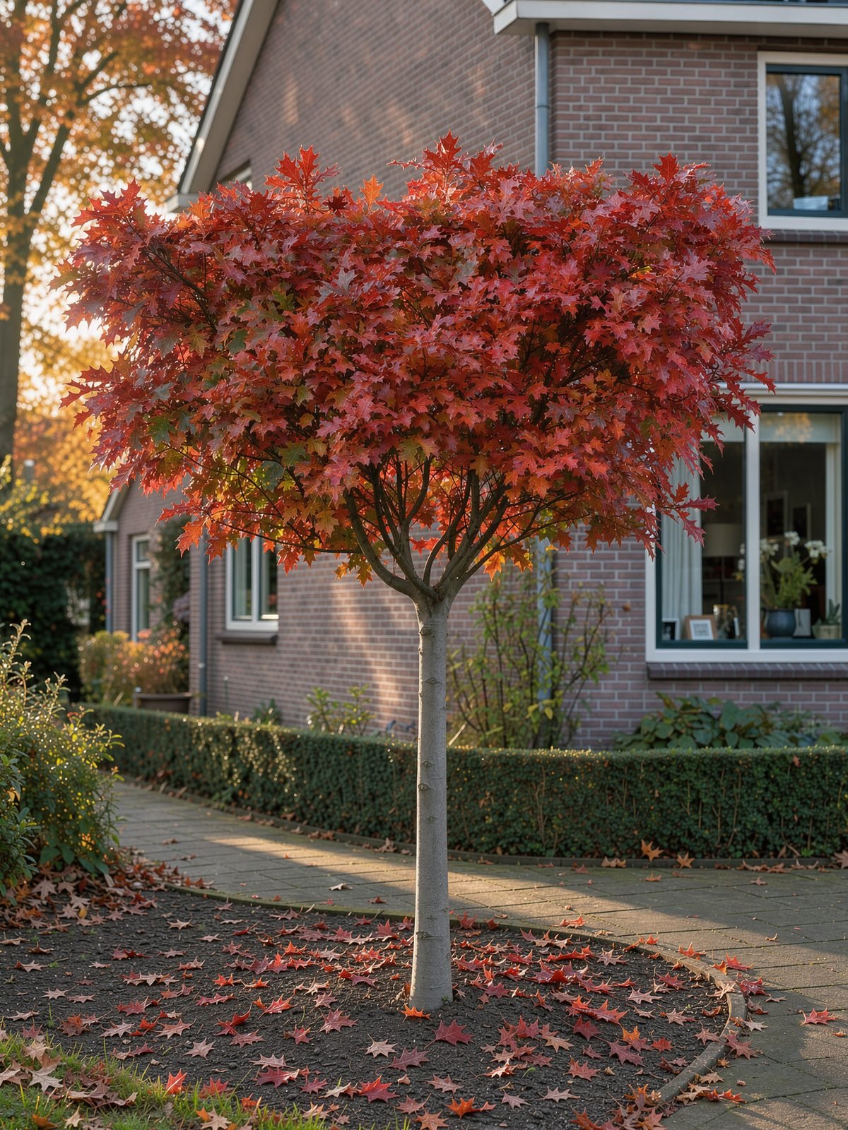 Bolmoeraseik (Quercus palustris 'Green Dwarf') in een tuin