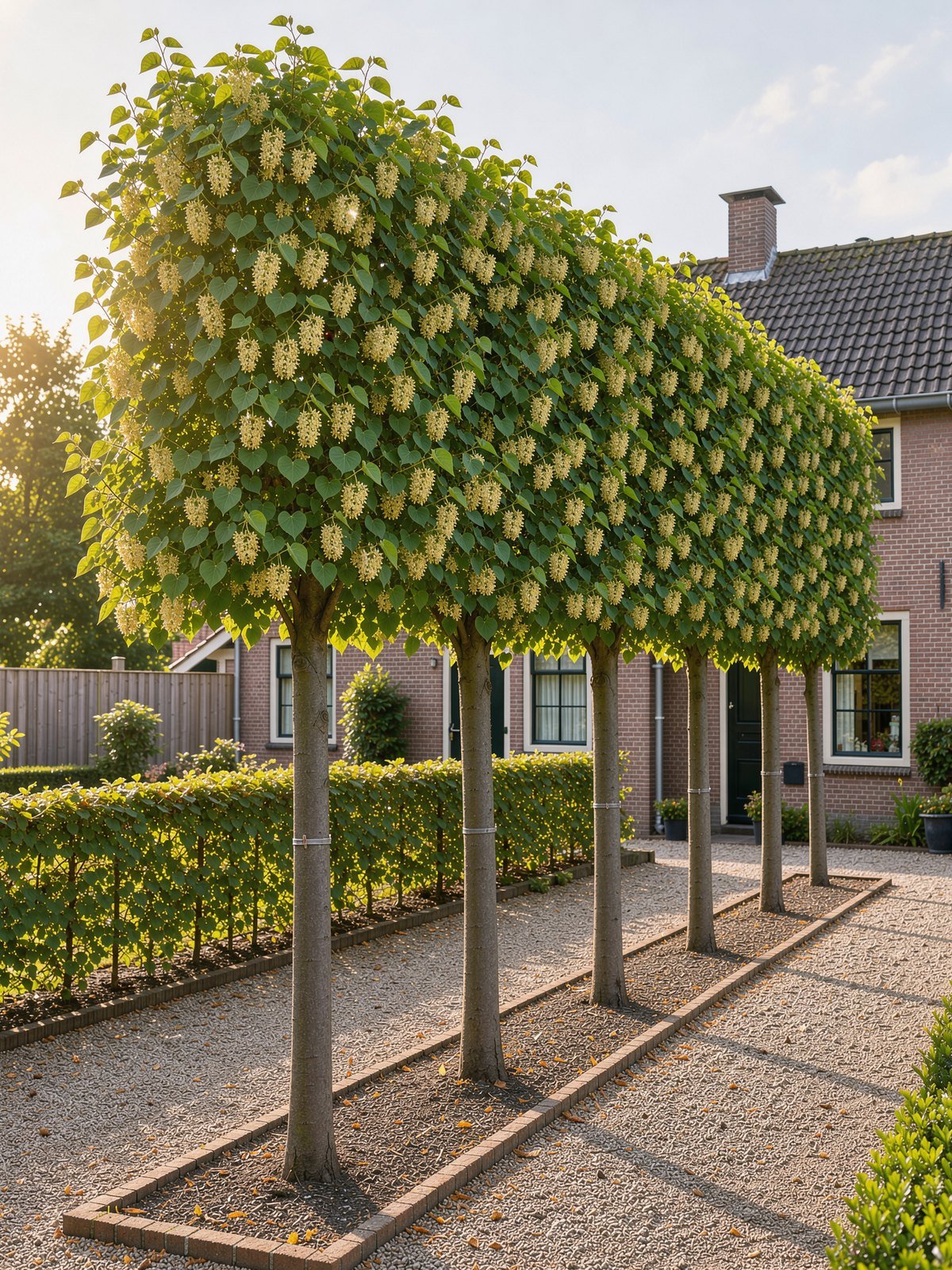 Winterlinde (Tilia cordata 'Greenspire') in een tuin
