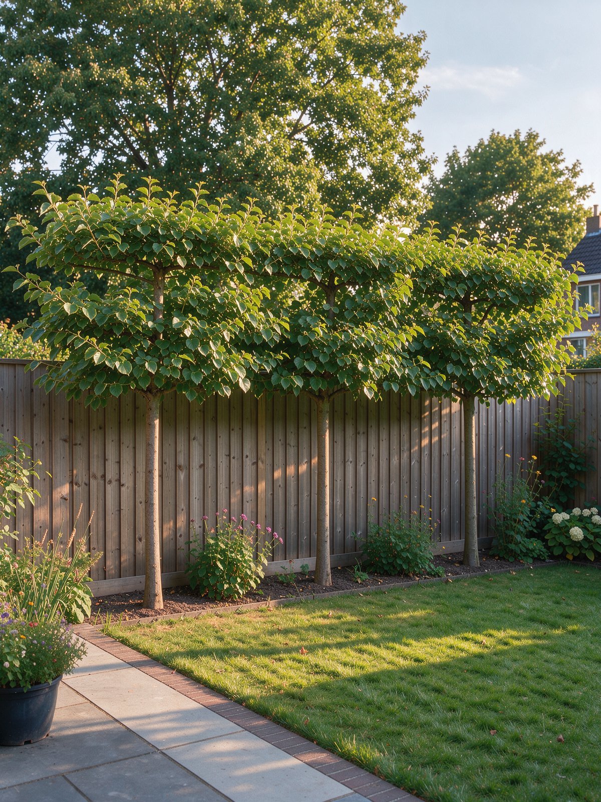 Krimlinde (Tilia × europaea 'Euchlora') in een tuin