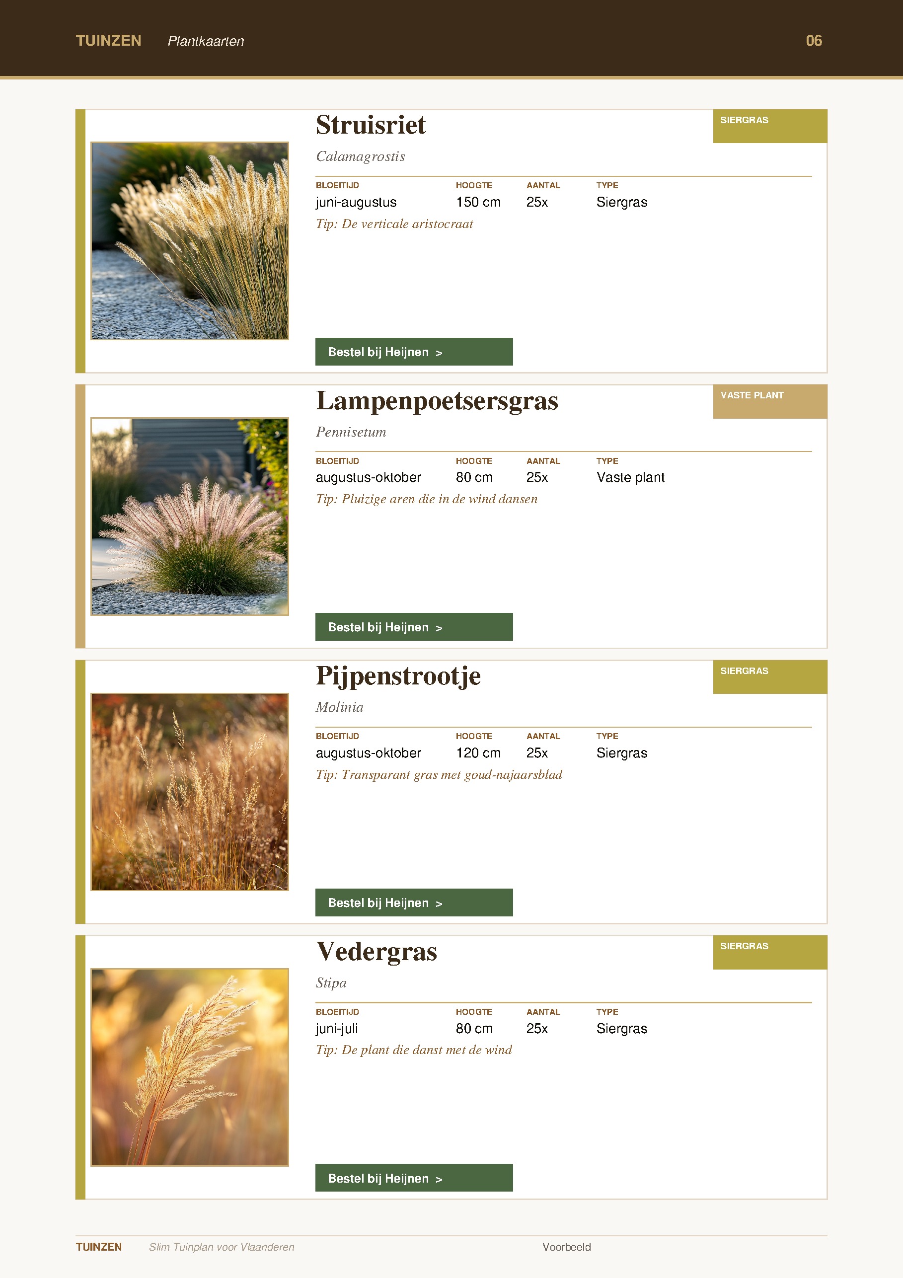 Plantkaarten met foto, eigenschappen en tuinman-tip per plant