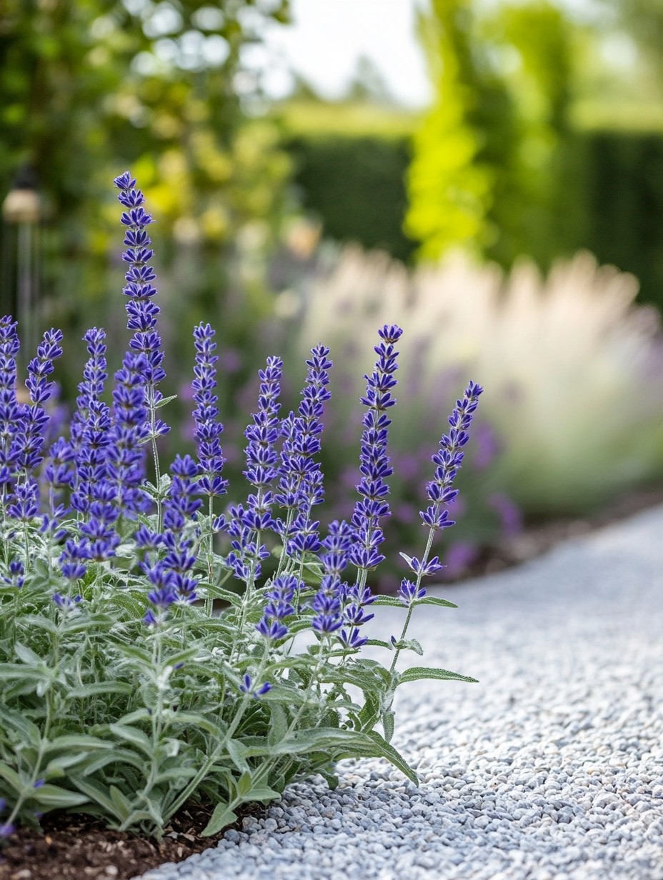 Salvia nemorosa Caradonna — diep paarse aren in een bijvriendelijke border
