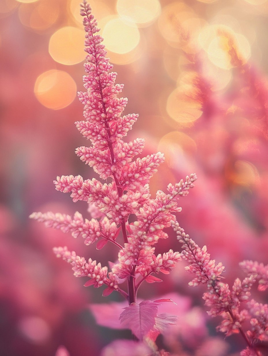 Astilbe Fanal — donkerrode pluimen in een vochtige schaduwborder